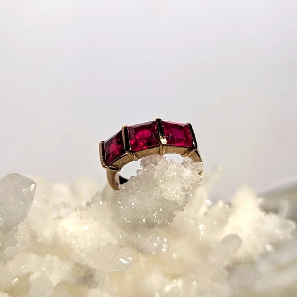 Pink Rubies Vermeil Sterling Ring - Picture 6 of 10